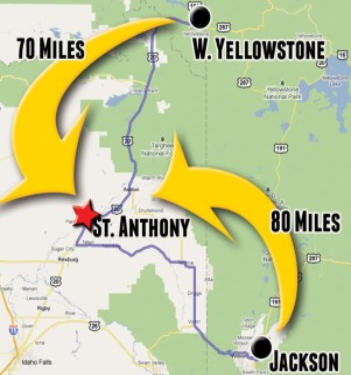 atv rentals st anthony sand dunes close to yellowstone map